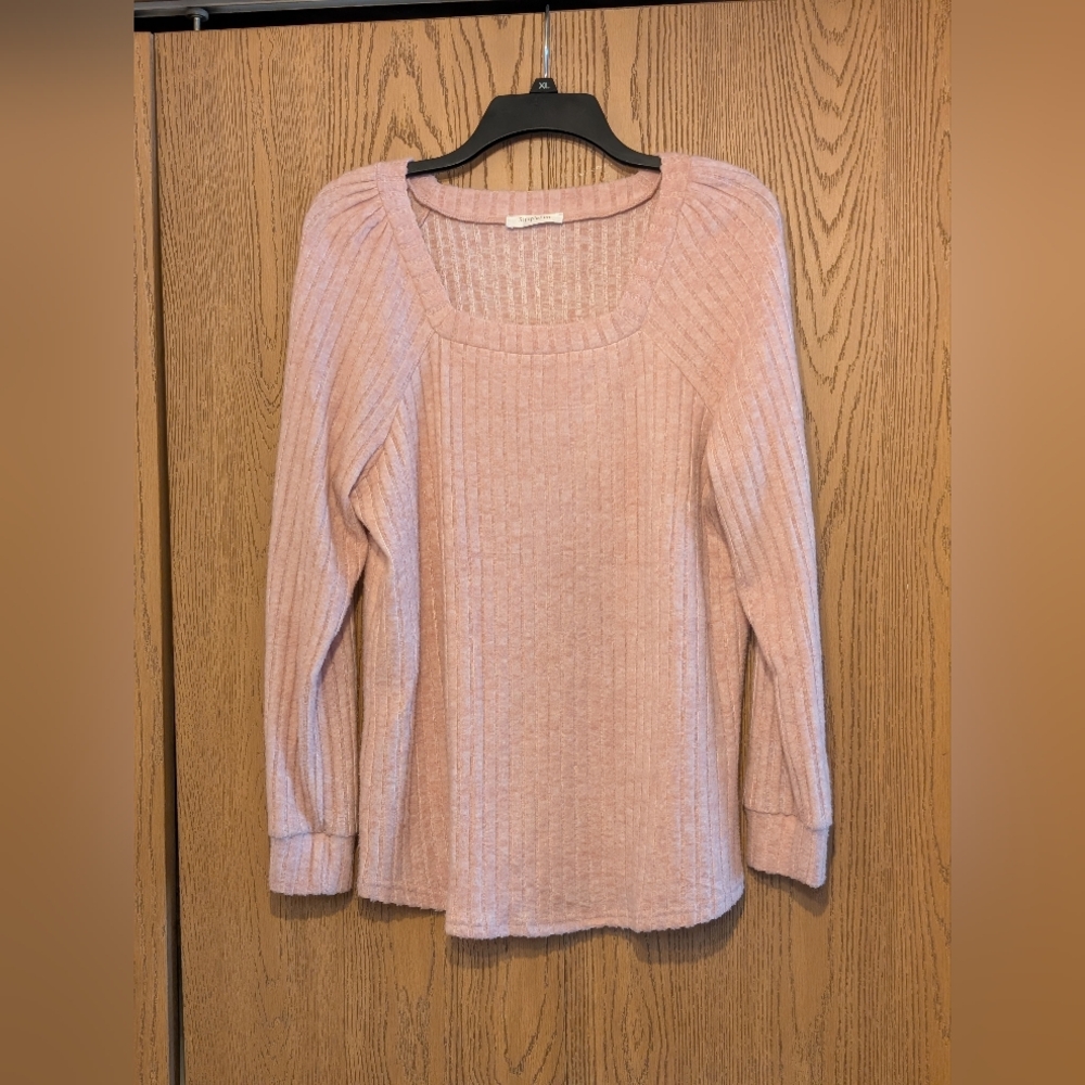 Women's Pink Ribbed Sweater